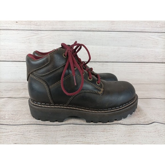 Vintage American Eagle Womens Lug Sole Boots Size 7 Brown - Picture 4 of 9